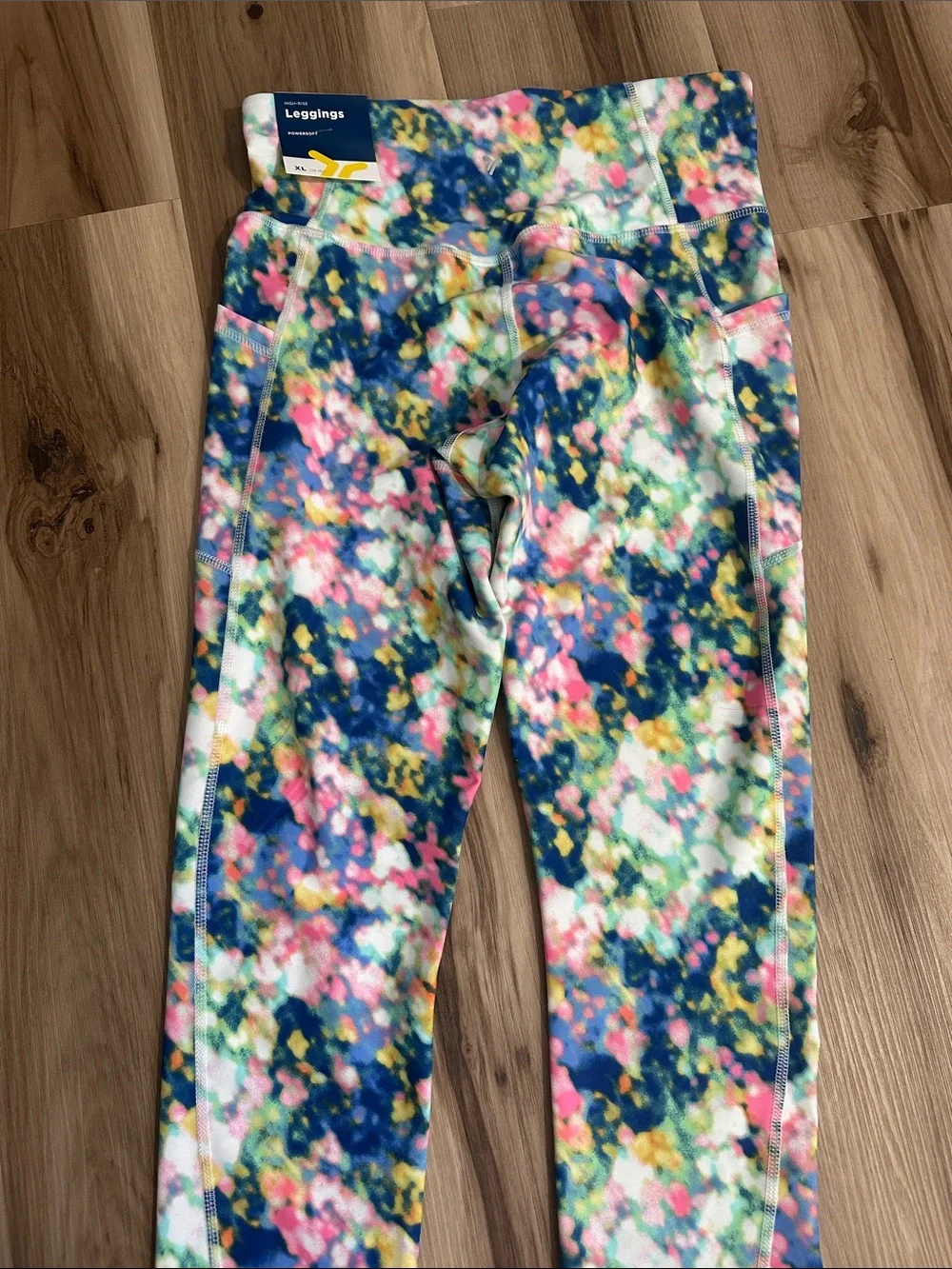 Kids' Solid & Floral Active Leggings Set - Purple, Pink, Light Blue, Multicolor